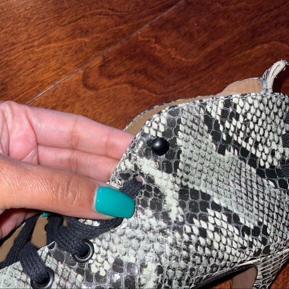 A7EIJĒ New York Lace-up, Peep Toe Bootie - Picture 6 of 6